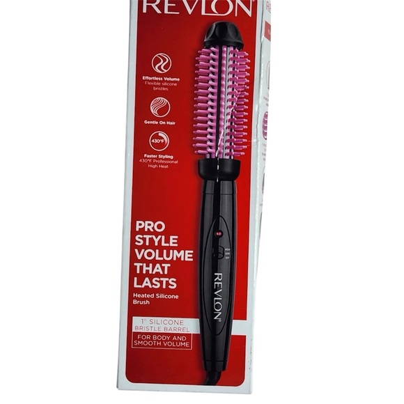 Revlon Pro Style Heated Silicone Brush 1” Barrel 430°F Hot Hair Styling Tool - Picture 1 of 12